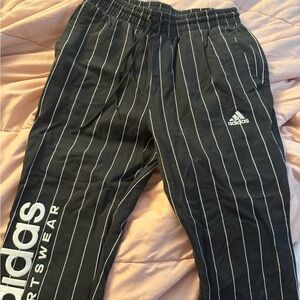 Adidas Black Pinstripe Joggers